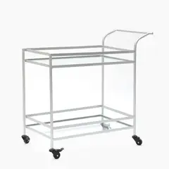 BASEMENT HOME - Carro De Bar New Martir 2 Repisas Plateado