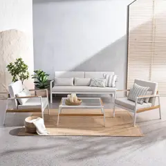 BASEMENT HOME - Juego De Sala De Terraza Glasgow 3-1-1 Cuerpos Con Mesa De Centro