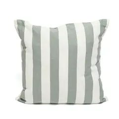 BASEMENT HOME - Funda de Cojín Lino Algodón Rayas Verde 50x50cm