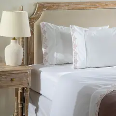 ROBERTA ALLEN - Juego De Sábanas Bordadas Flor 180 Hilos