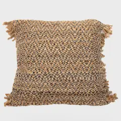 BASEMENT HOME - Cojín Yute Zig Zag Negro 45x45cm