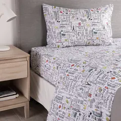 MICA - Juego De Sábanas Estampadas 100% Algodón 180 Hilos