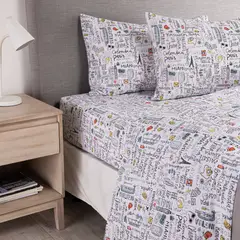 Juego De Sábanas Estampadas 100% Algodón 180 Hilos