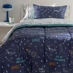 MICA KIDS - Juego De Cama: Edredón + Juego De Sábanas Cohete 1.5p