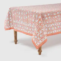 ROBERTA ALLEN - Mantel Bloc Print Coral 150 x 210 cm
