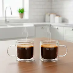 BENETTON - Set X2 Tazas Doble Vidrio Transparente