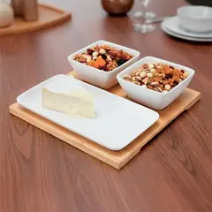 BASEMENT HOME - Set X2 Bowls + Fuente + Tabla Bambú