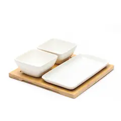 BASEMENT HOME - Set X2 Bowls + Fuente + Tabla Bambú