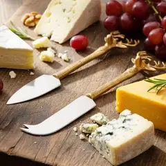 ROBERTA ALLEN - Set x2 Cuchillos de Queso Reno Dorado