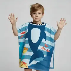 MICA KIDS - Toalla de Playa Poncho Infantil 100% Algodón