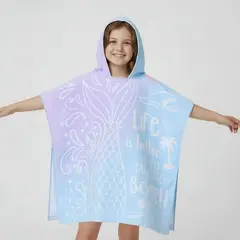 MICA KIDS - Toalla de Playa Poncho Infantil 100% Algodón