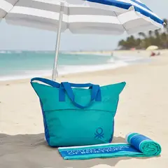 BENETTON - Bolso + Toalla De Playa 100% Algodón