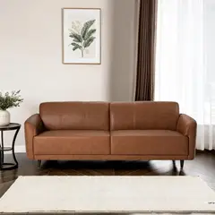 BASEMENT HOME - Sofá Marbella 3 Cuerpos De Cuero