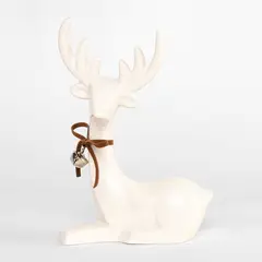 MICA - Adorno navideño reno velvet blanco 20.3cm