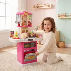 KIDS N PLAY - Juguete Cocina Pequeña Rosada 43 Piezas
