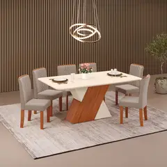 MICA - Juego De Comedor Rubí 6 Sillas