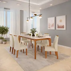 MICA - Juego De Comedor Rouge 6 Sillas