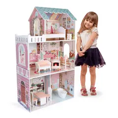 SCOOP - Casa De Muñeca Rosada De Madera