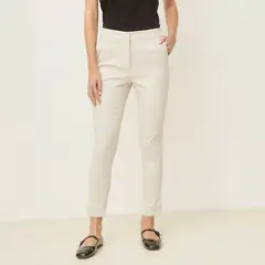 BASEMENT - Pantalon Straight Tiro Alto Mujer