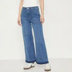 UNIVERSITY CLUB - Jean Wide Leg Tiro Alto Mujer