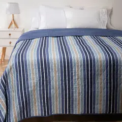 AMBIENTA - Cubrecama Estampado Reversible