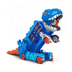 KIDS N PLAY - Juguete Transportador Dinosaurio Azul Con Autos
