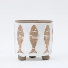 BASEMENT HOME - Maceta Peces Marron 17.5x17.5x19cm