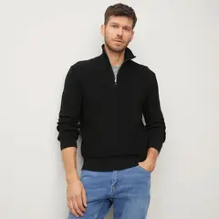 WOLF&HANK - Chompa Casual Algodón con Cremallera Hombre