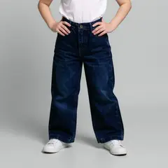 YAMP - Jean Wide Leg Niña Algodón Tiro Medio