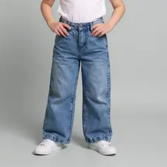 YAMP - Jean Wide Leg Niña Algodón Tiro Medio