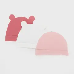 YAMP - Gorro Bebé Niña Pack X3 Algodón Con Orejas