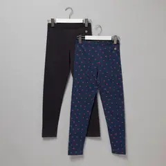 ELEVEN - Pack de 2 Leggins Niña Tiro Medio Algodón Estampado