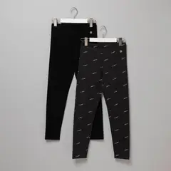 ELEVEN - Pack de 2 Leggins Niña Tiro Medio Algodón Estampado