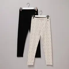 ELEVEN - Pack de 2 Leggins Niña Tiro Medio Algodón Estampado