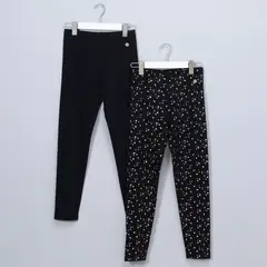 ELEVEN - Pack de 2 Leggins Niña Tiro Medio Algodón Estampado