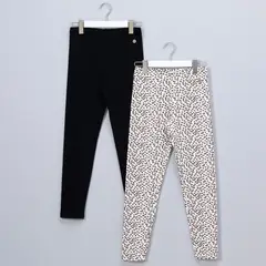 ELEVEN - Pack de 2 Leggins Niña Tiro Medio Algodón Estampado