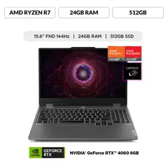 Laptop Loq, AMD Ryzen 7 7435HS, 24GB ram, 512GB ssd, Nvidia rtx 4060 8GB, 15.6" Fhd