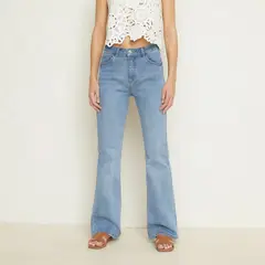 BASEMENT - Jean Flare Tiro Alto Mujer