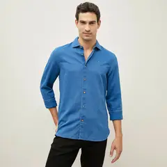 WOLF&HANK - Camisa Manga Larga Cotelé Slim Fit Hombre