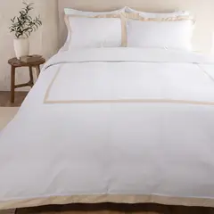 CASA CANTABRIA - Funda Plumón 100% Algodón Franja Lino