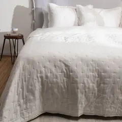 CASA CANTABRIA - Cubrecama Blanco 100% Algodón