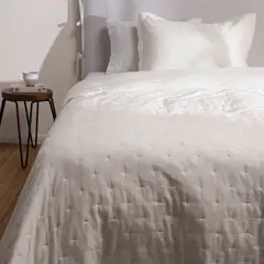 CASA CANTABRIA - Cubrecama Blanco 100% Algodón