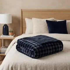 BASEMENT HOME - Frazada Cuadros con Sherpa