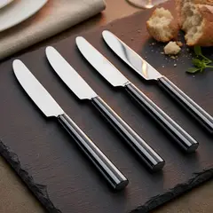 MICA - Set X4 Cuchillos Rayas Negro