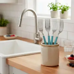 MICA - Set X4 Tenedores Rayas Turquesa