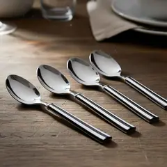 MICA - Set X4 Cucharas De Té Rayas Negro