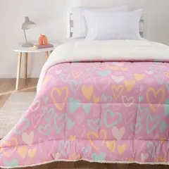 MICA KIDS - Edredón Infantil Corazones Sherpa