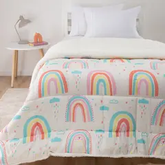 MICA KIDS - Edredón Infantil Arcoiris Sherpa