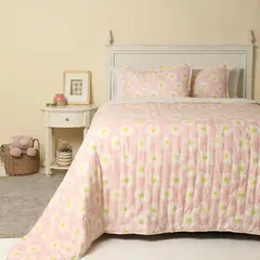 MICA KIDS - Cubrecama Infantil Flores Sherpa