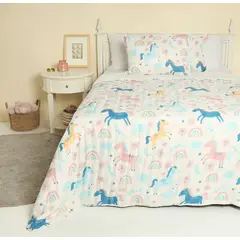 MICA KIDS - Cubrecama Infantil Unicornio Sherpa